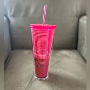 Shiseido Pink Tumbler with Straw